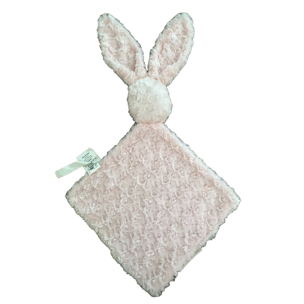 Blankets & Beyond Pink Swirl Bunny Rabbit Lovey Soft Plush Security Blanket